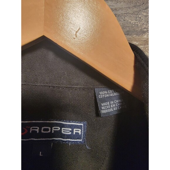 Vtg Roper Western Shirt Mens L Black Flames Fire Pearl Snaps Cowboy Rodeo Work - Picture 6 of 7